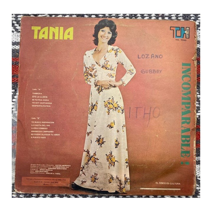 Tania Incomparable - Colombia 1974 reverso