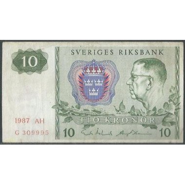 Suecia, 10 Kronor 1987 P52e