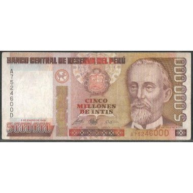 Peru, 5.000.000 Intis 5 Ene 1990 P149