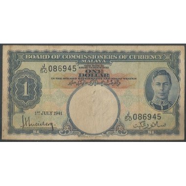 Malaya, 1 Dollar 1 Jul 1941 P11