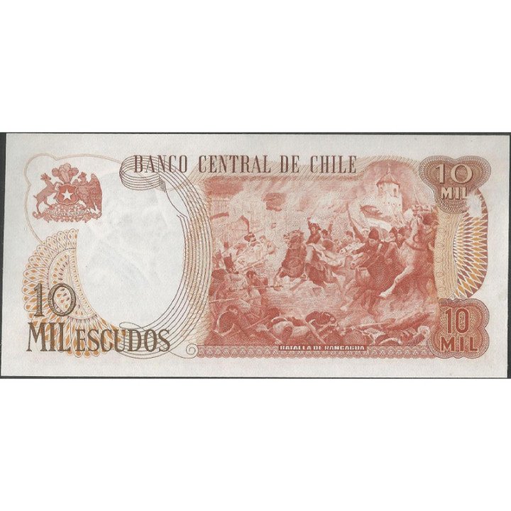 Chile 10.000 Escudos ND P148 reverso