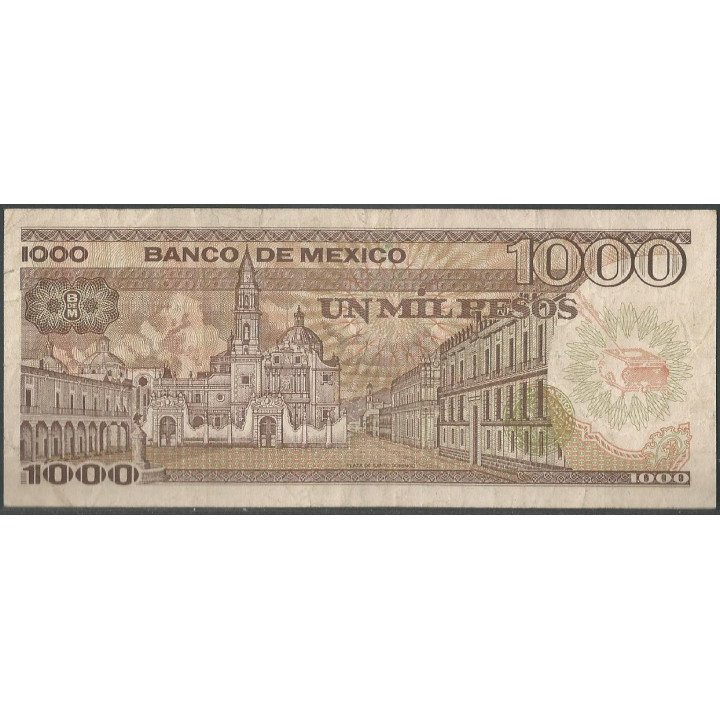 Mexico 1.000 Pesos 19 Jul 1985 Serie XY P85 reverso