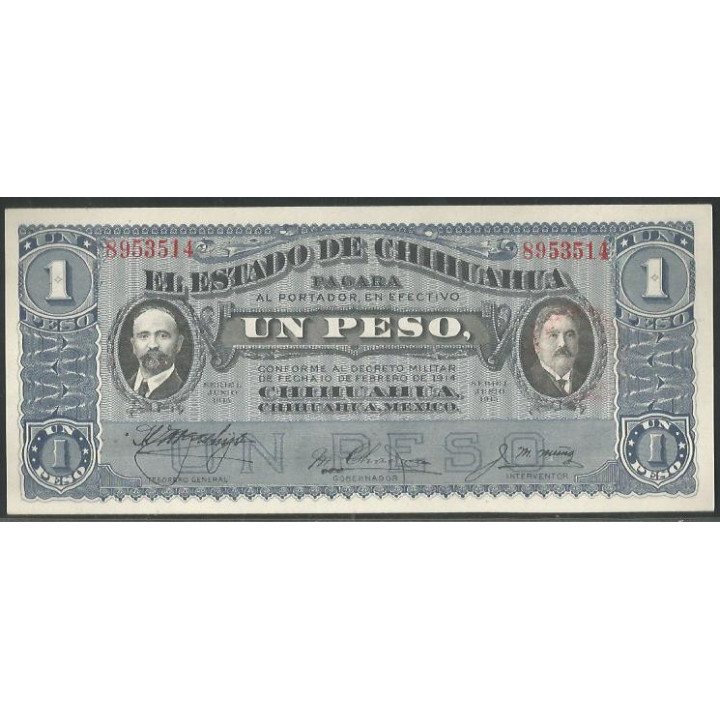 Mexico - El Estado de Chihuahua 1 Peso Jun 1915 Serie J Ps530a