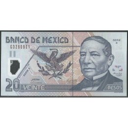 Mexico 20 Pesos 9 Nov 2005 Serie XG P116e