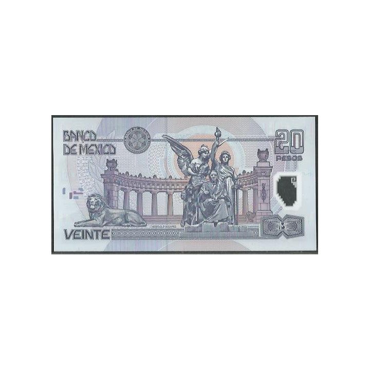 Mexico 20 Pesos 9 Nov 2005 Serie XG P116e reverso