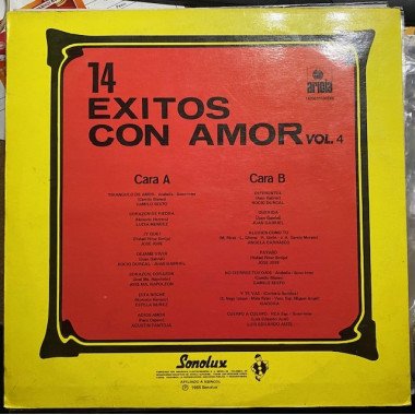 14 Exitos con amor, Volumen 4 - Colombia 1985