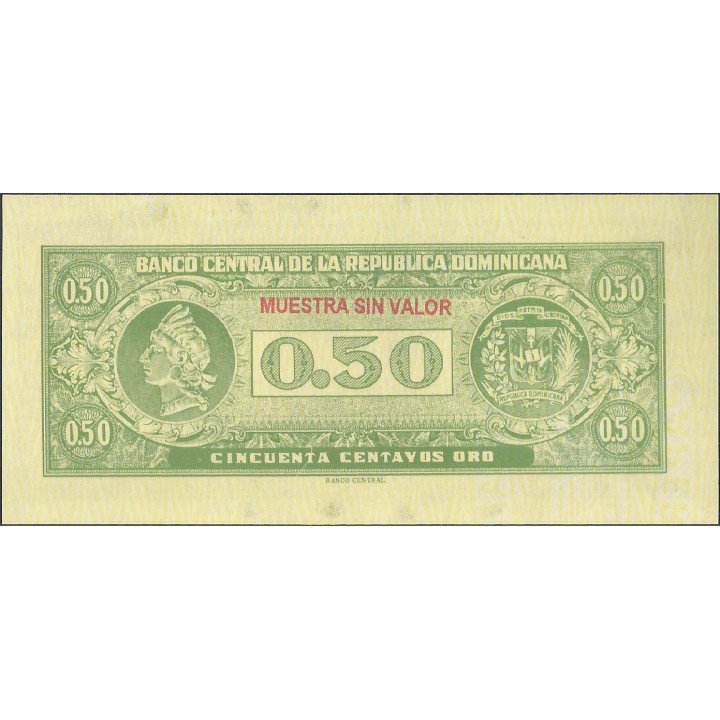 Rep. Dominicana 50 Centavos ND1961 P90s reverso