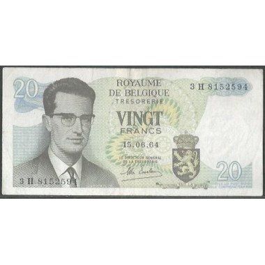 Belgica, 20 Francs 15 Jun 1964 Firma 19 P138