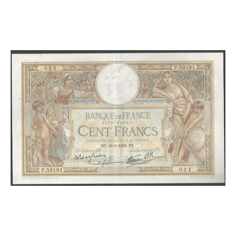 Francia, 100 Francs 19 May 1938 P86b