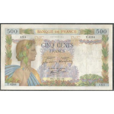 Francia, 500 Francs 2 Ene 1942 P95b