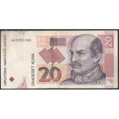 Croacia, 20 Kuna 7 Mar 2001 P39b