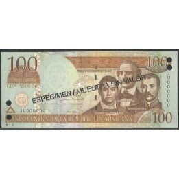Rep. Dominicana 100 Pesos 2004 P171s Especimen / Muestra sin valor