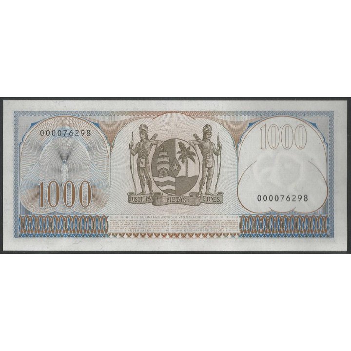 Suriname 1.000 Gulden 1 Sep 1963 P124 reverso