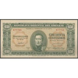 Uruguay 50 Centesimos L1939 Serie F P34