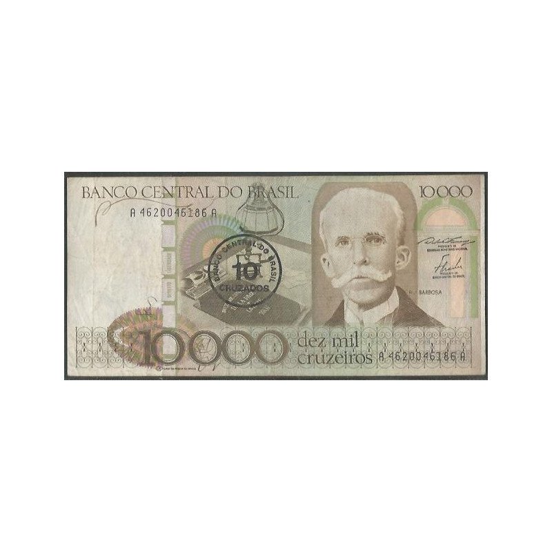 Brasil, 10 Cruzados ND1986 Firma 23 P206
