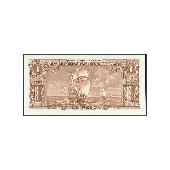 Uruguay 1 Peso L1939 Serie D P35c reverso