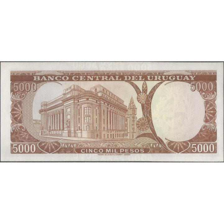 Uruguay 5.000 Pesos Serie C ND1967 P50b reverso