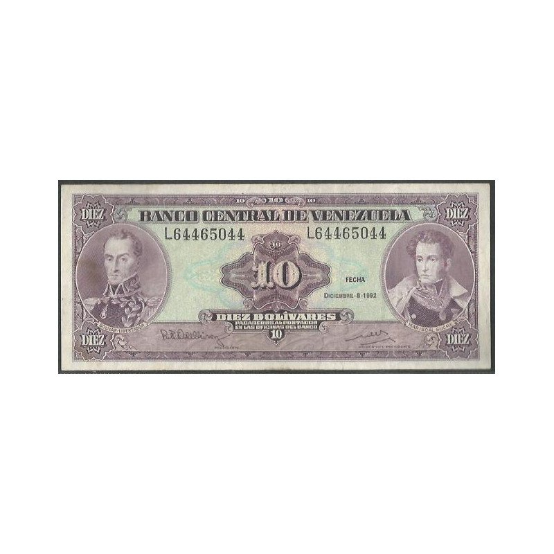 Venezuela, 10 Bolivares 8 Dic 1992 L8 P61c