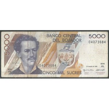 Ecuador, 5.000 Sucres 8 Ago 1995 AL P128b