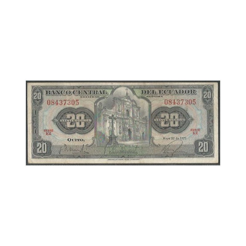 Ecuador, 20 Sucres 20 May 1971 KZ P103b