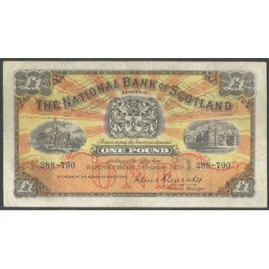 Escosia, 1 Pound 2 Feb 1959 P258c