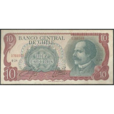 Chile, 10 Escudos ND1967-76 B P142Aa