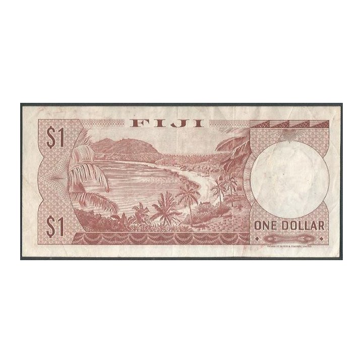Fiji 1 Dollar ND1974 P71a reverso