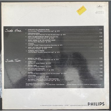 Elton John, The Collection - Colombia 1985