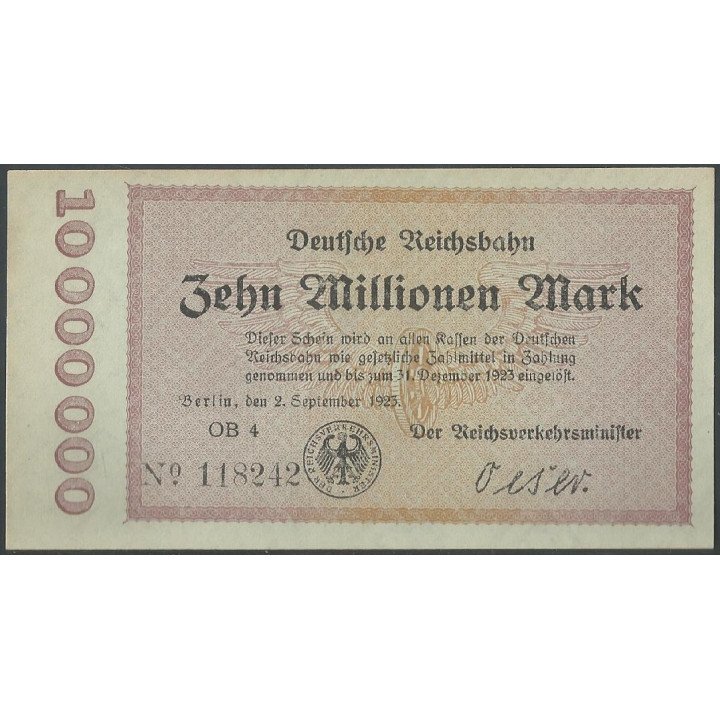 Alemania - Railroads 20.000.000 Mark 18 Sep 1923 Ps1015