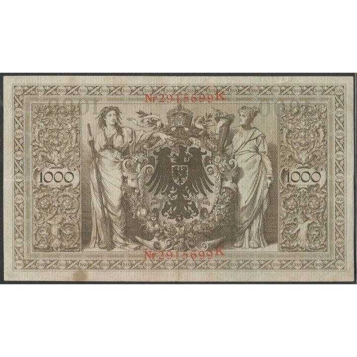 Alemania 1.000 Mark 21 Abr 1910 P44b reverso