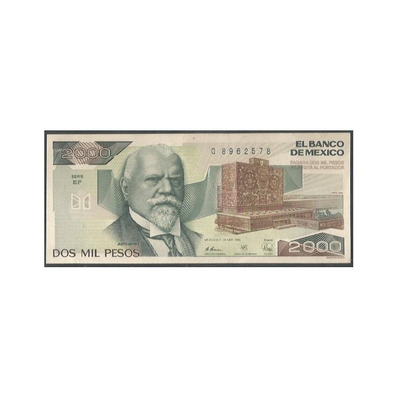 Mexico, 2.000 Pesos 28 Mar 1989 Serie EF P86c