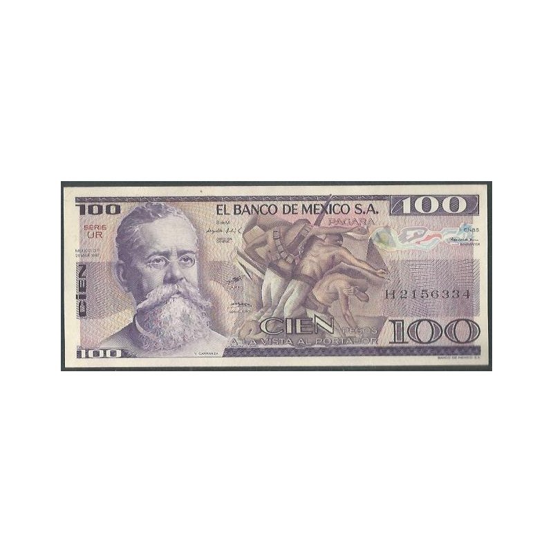 Mexico, 100 Pesos 25 Mar 1982 Serie UR P74c