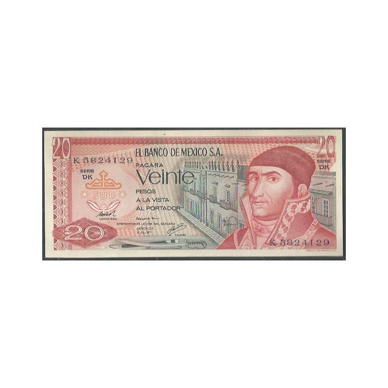 Mexico, 20 Pesos 8 Jul 1977 Serie Dk P64d