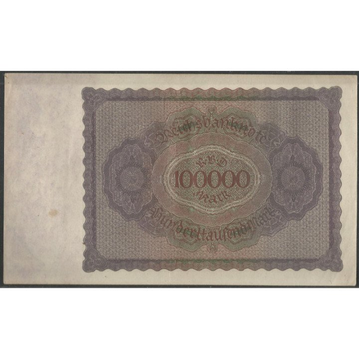 Alemania 100.000 Mark 1 Feb 1923 P83 reverso