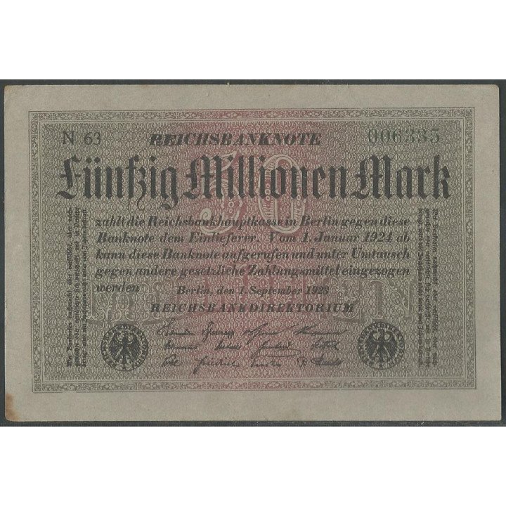 Alemania 50.000.000 Mark 1 Sep 1923 P109a