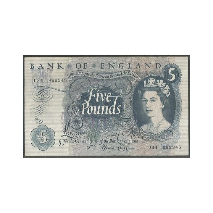 Inglaterra 5 Pounds ND1966-70 P375b