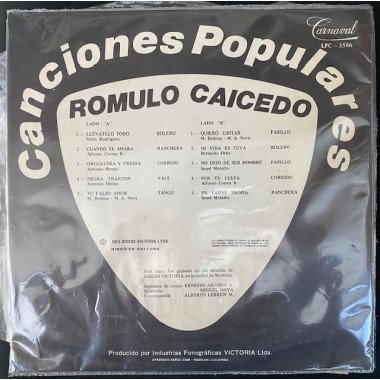 Romulo Caicedo, Canciones populares - Colombia 1975