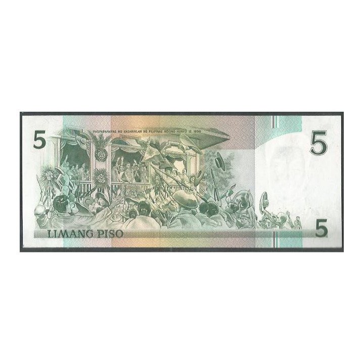 Filipinas 5 Piso 18 Oct 1987 P176 reverso