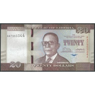 Liberia, 20 Dollars 2022 P39