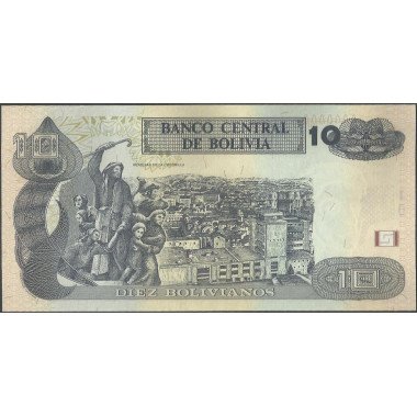 Bolivia, 10 Bolivianos L 1986 ND2015 Serie J P243
