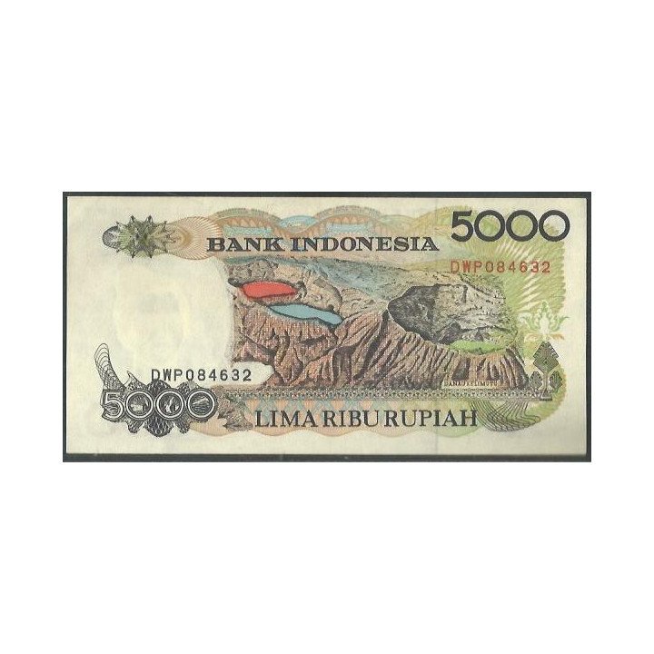 Indonesia 5.000 Rupias 1992 (1995) P130d reverso