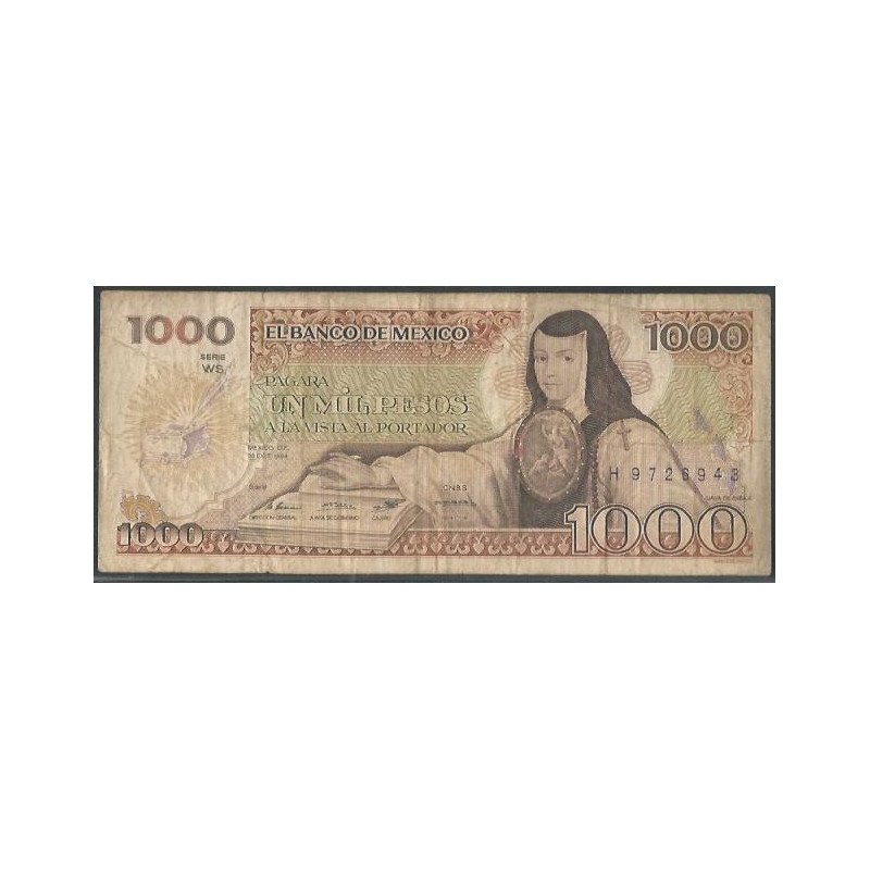 Mexico, 1.000 Pesos 30 Oct 1984 Serie WS P81