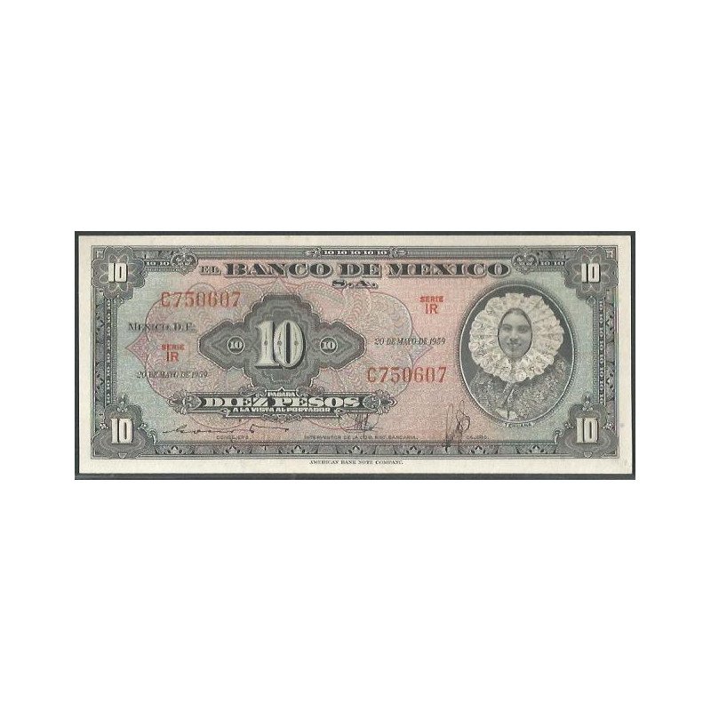 Mexico, 10 Pesos 20 May 1959 Serie IR P58g