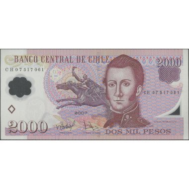 Chile, 2.000 Pesos 2007 P160b