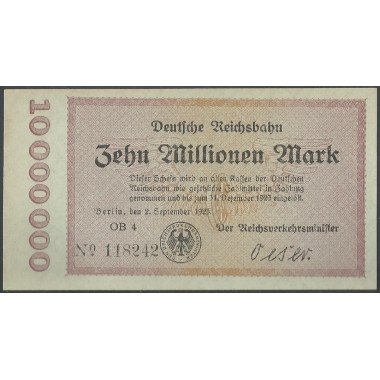 Alemania - Railroads, 20.000.000 Mark 18 Sep 1923 Ps1015