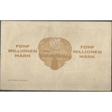 Alemania - Railroads, 5.000.000 Mark 15 Ago 1923 Ps1102