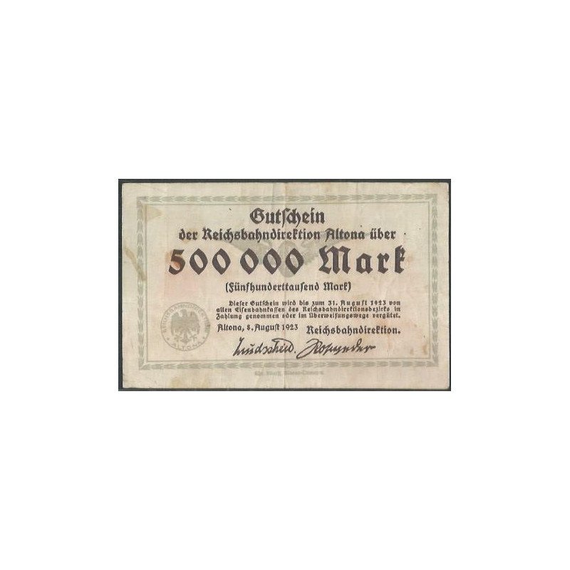 Alemania - Altona, 500.000 Mark 8 Ago 1923 Ps1111