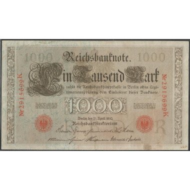 Alemania, 1.000 Mark 21 Abr 1910 P44b