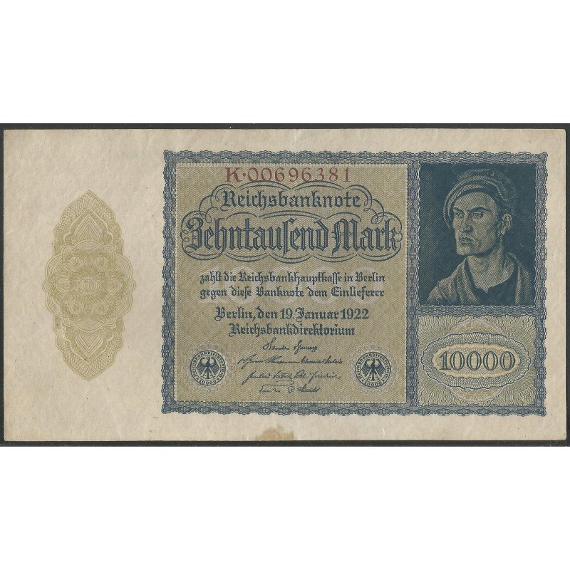 Alemania, 10.000 Mark 19 Ene 1922 P72