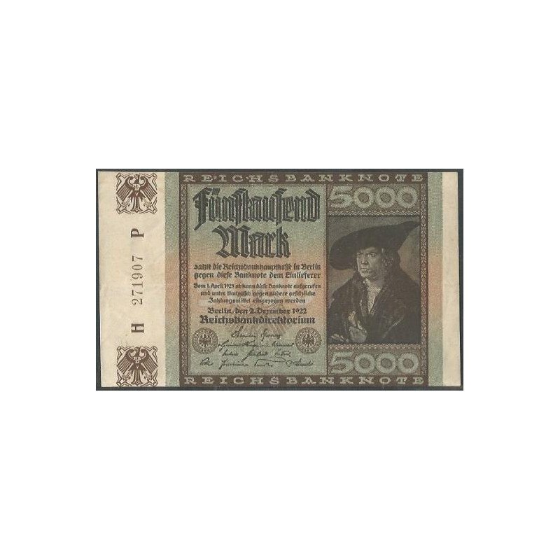 Alemania, 5.000 Mark 2 Dic 1922 P81a